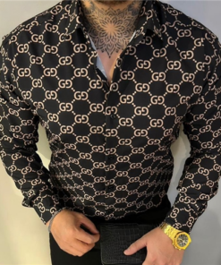 Limited Luxury Brand  Long Sleeve Button Shirt for Men Hot  LIGL1141