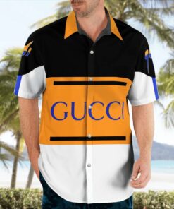 gucci black orange luxury brand premium fashion hawaii shirt for men PEA31220