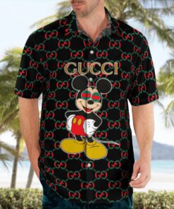 gucci mickey mouse disney luxury brand premium fashion hawaii shirt for men PEA31224