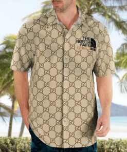 gucci the north face beige luxury brand premium fashion hawaii shirt for men PEA31227