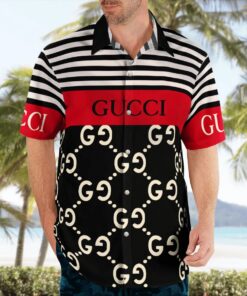 gucci red black luxury brand premium fashion hawaii shirt for men PEA31231