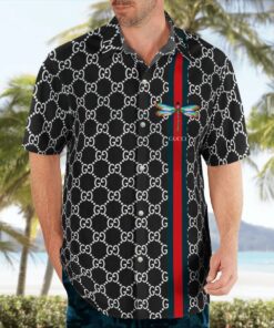 gucci dragonfly black luxury brand premium fashion hawaii shirt for men PEA31233