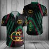 gucci green black luxury brand premium fashion hawaii shirt for men PEA31234
