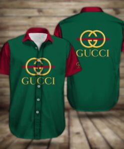 gucci green red luxury brand premium fashion hawaii shirt for men PEA31237