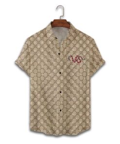 gucci snake beige luxury brand premium fashion hawaii shirt for men PEA31245