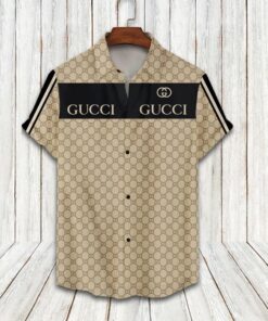gucci black beige luxury brand fashion hawaii shirt for men PEA31250