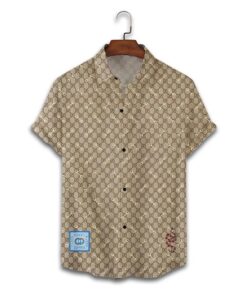 gucci logo cream luxury brand fashion hawaii shirt for men PEA31257