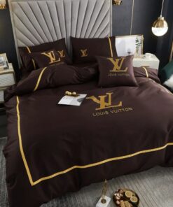 Luxury  Logo on Grey Background Bedding Set