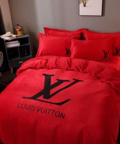 Basic Logo In Red Background Bedding Set Queen