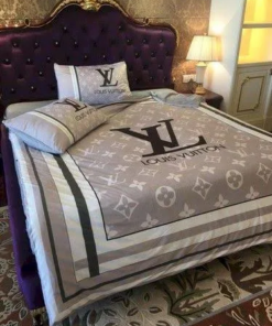 Best  Grey and Stripes Bedding Set