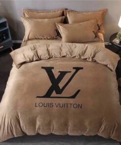 Basic Logo In Brown Background Bedding Set Queen