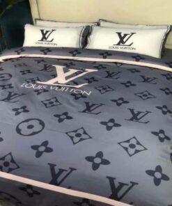 Smoky Blue Monogram Bedding Set Queen