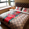 Floral Tiger With Vintage Web In Monogram Background Duvet Cover Set