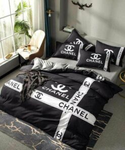 Chanel Logo White Ribbons Bedding Set