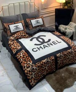 Chanel Logo Leopard Print Bedding Set