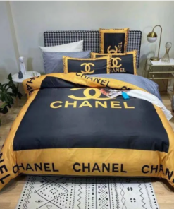Chanel Black and Gold Bedding Set Queen