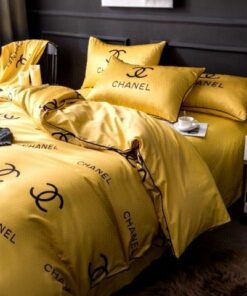 Chanel Logo in Yellow Background Bedding Set