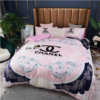 Coco Chanel Blue Wave in Pink Background Bedding Set