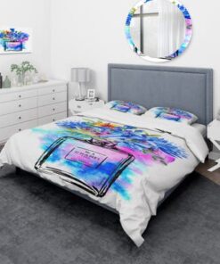 Coco Chanel Blue No.5 Perfume Bedding Set