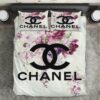 Chanel Logo Floral Bedding Set