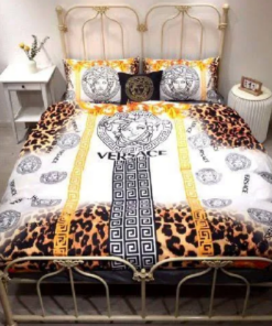 White And Leopard Print Bedding Set Queen