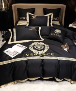 Best   Gold Stripe And Black Background Bedding Set