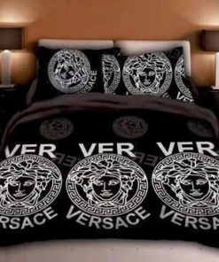Best   3 White Logos in Black Background Bedding Set