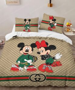 x Mickey And Minnie Background Vintage II Bedding Set 2