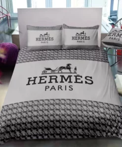 Luxury Grey Paris Hermes Bedding Set