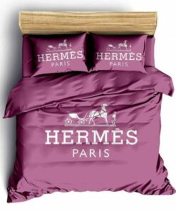 Purple Paris Hermes Bedding Set