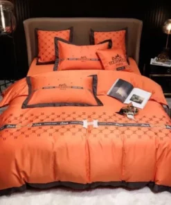 Classic Orange Hermes Bedding Set