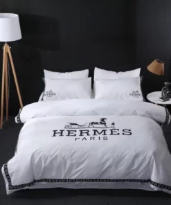White Paris Hermes Bedding Set