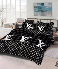 Black Monogram  Bedding Set