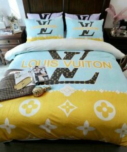 Mint And Yellow Monogram  Bedding Set