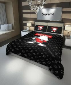 Supreme Snoopy Black Luxury Brand Bedding Set LVT00032