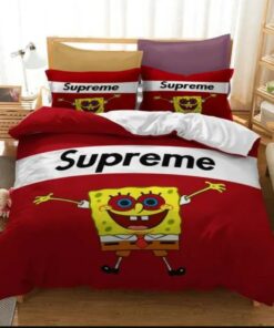 Supreme SpongeBob SquarePants Red Luxury Brand Bedding Set LVT00039