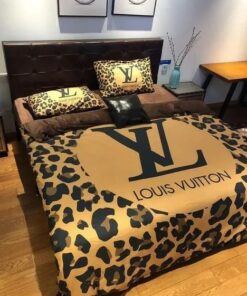 Leopard Yellow Luxury Brand Bedding Set LVT00041
