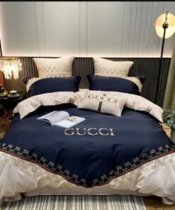Blue Khaki Beige Luxury Bedding Set LVT00042
