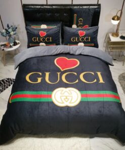Heart Black Luxury Premium Bedding Set  LVT00504