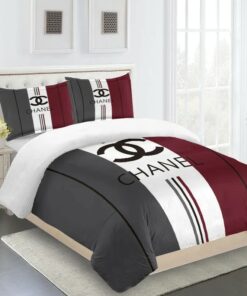 Chanel Golden Logo Ziczac Luxury Brand Premium Bedding Set LVT00509