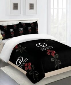 Roses Black Luxury Premium Bedding Set LVT00510
