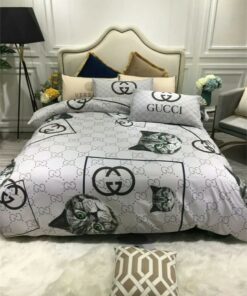 Cat Luxury High-End White Bedding Set Home Decor LVT00522