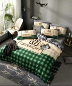 Givenchy Green Yellow Luxury Brand High End Premium Bedding Set Home Decor LVT00533