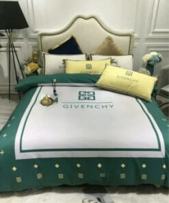 Givenchy Green White Luxury Brand High End Premium Bedding Set Home Decor LVT00534