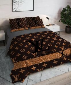Brown Luxury Brand High End Premium Bedding Set Home Decor LVT00551