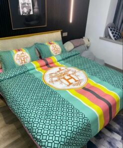 Hermes Hot Luxury Brand Premium Bedding Set Bedspread Duvet Cover Set Home Decor LVT00940