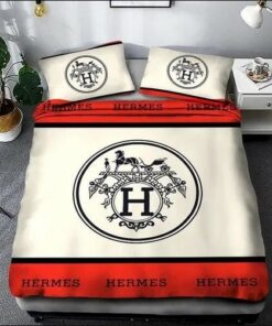 Hermes New Luxury Brand Premium Bedding Set Bedspread Duvet Cover Set Home Decor LVT00942