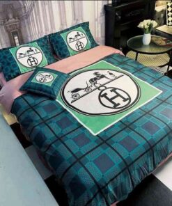 Hermes Premium Logo Luxury Brand Bedding Set Home Decor LVT00945