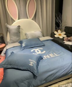 Chanel Blue Bedding 3d Printed Bedding Sets Quilt Sets Duvet Cover Luxury Brand Bedding Decor Bedroom Sets LVT00965