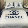 Chanel Navy Logo Bedding 3d Printed Bedding Sets Quilt Sets Duvet Cover Luxury Brand Bedding Decor Bedroom Sets LVT00974